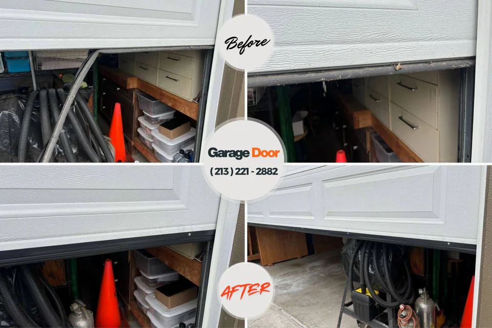 Before and after: garage door repair Mound Bayou, MS